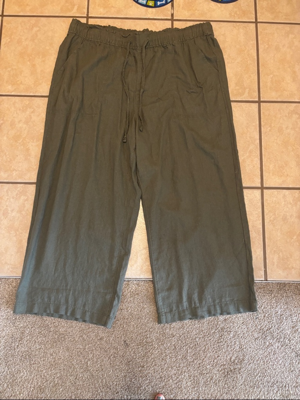 Sonoma Olive Green Drawstring Boot Cut Pants